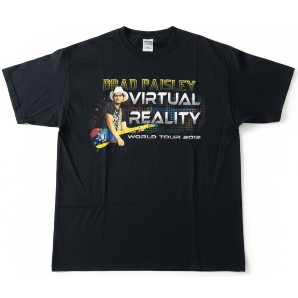 Brad Paisley Virtual Reality World Tour 2012 Concert T-Shirt Men's Large Black